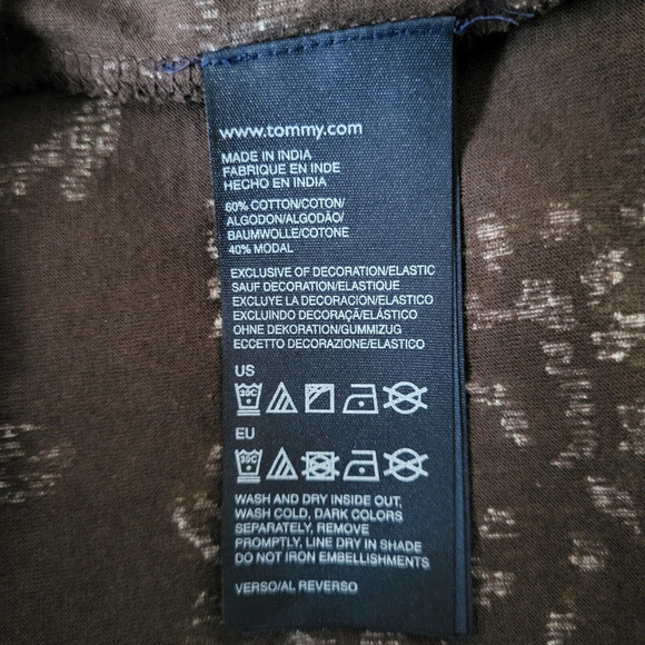 Tommy Hilfiger Floral Surplice Mini Dress Plus 1X Brown Pullover Elastic Waist - Picture 11 of 12